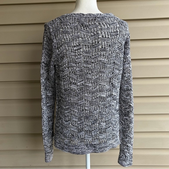•LOFT•  Open-Weave Marled V-Neck Sweater - Size Large - Picture 5 of 7
